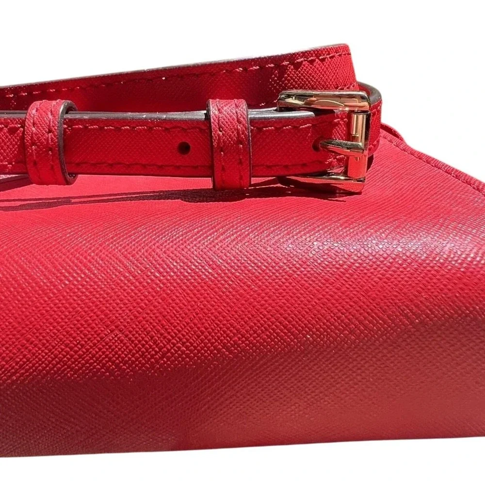 Crossbody Bag Michael Kors Jet Set Large Clutch Red Saffiano‎ Leather Wallet